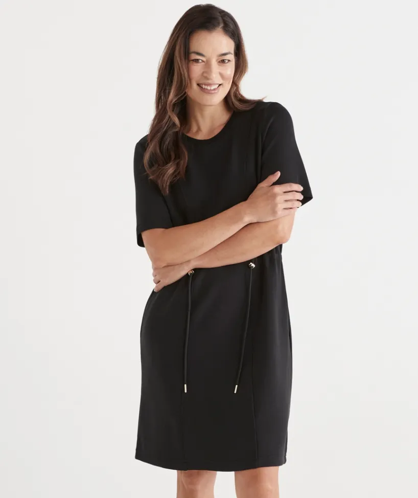 Sussan Dresses>Short Sleeve Stretch Jersey Dress -