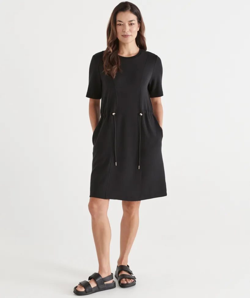 Sussan Dresses>Short Sleeve Stretch Jersey Dress -