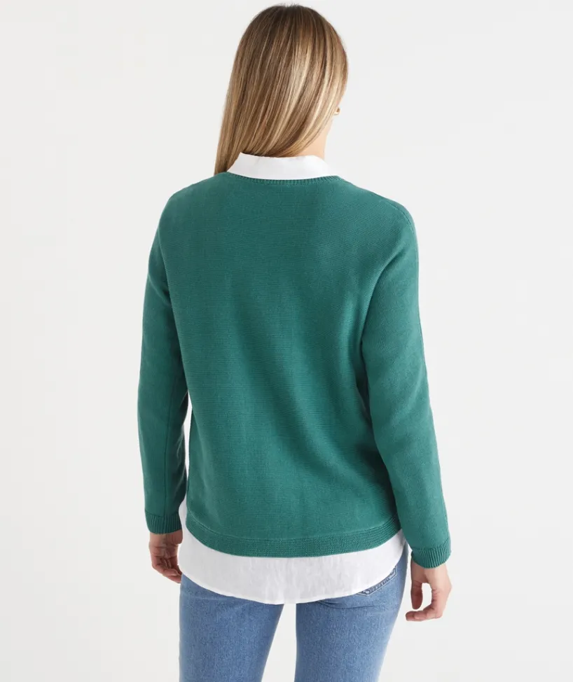 Sussan Tops|Knitwear>Side Zip Crew Neck Jumper