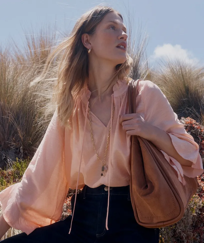 Sussan Tops|Shirts & Blouses>Soft Ruffle Long Sleeve Blouse