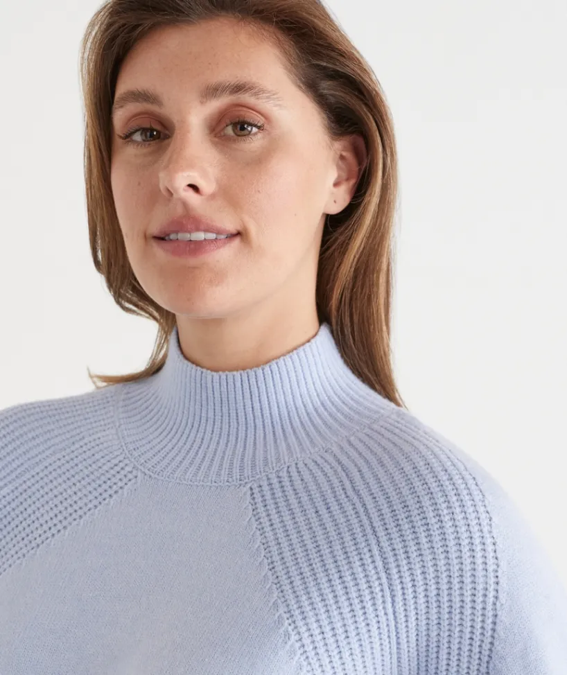 Sussan Tops|Knitwear>Stitch Detail High Neck Jumper