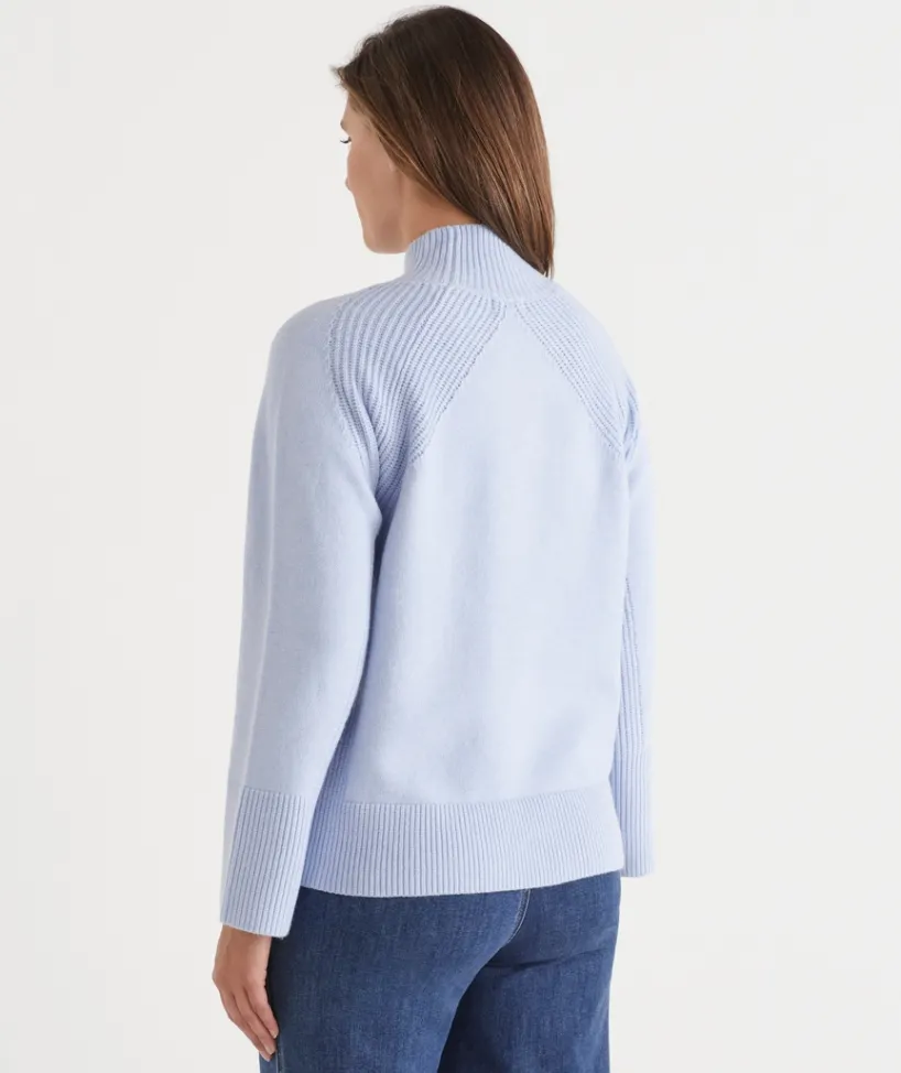 Sussan Tops|Knitwear>Stitch Detail High Neck Jumper