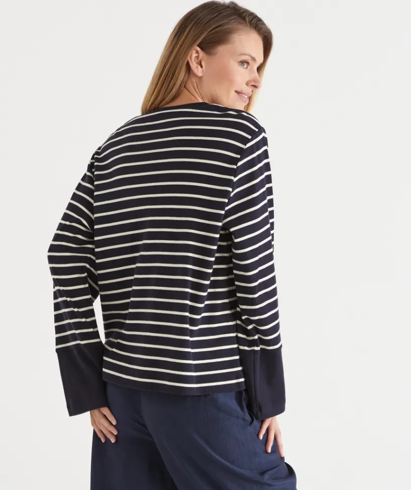 Sussan Tops|Loungewear>Stripe Long Sleeve Jumper -