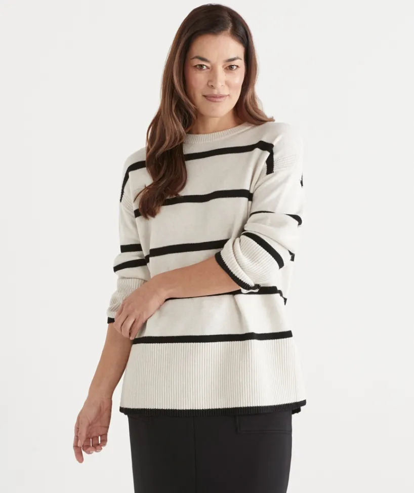 Sussan Tops|Knit Jumpers>Stripe Rib Detail Jumper