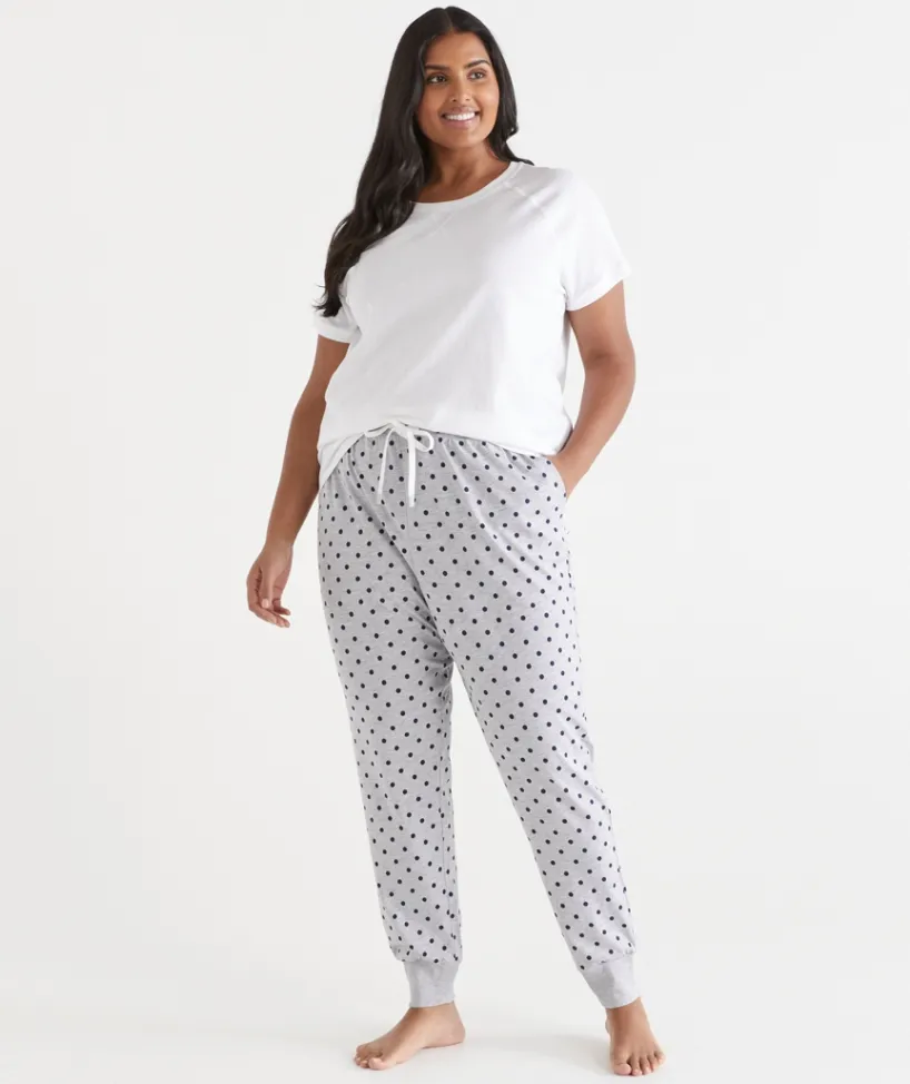 Sussan Pyjama Bottoms>Tapered Spot Print Pyjama Pant