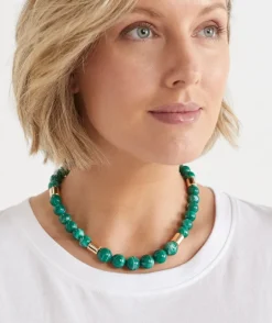 Sussan Jewellery>Two-Tone Beaded Necklace - Green