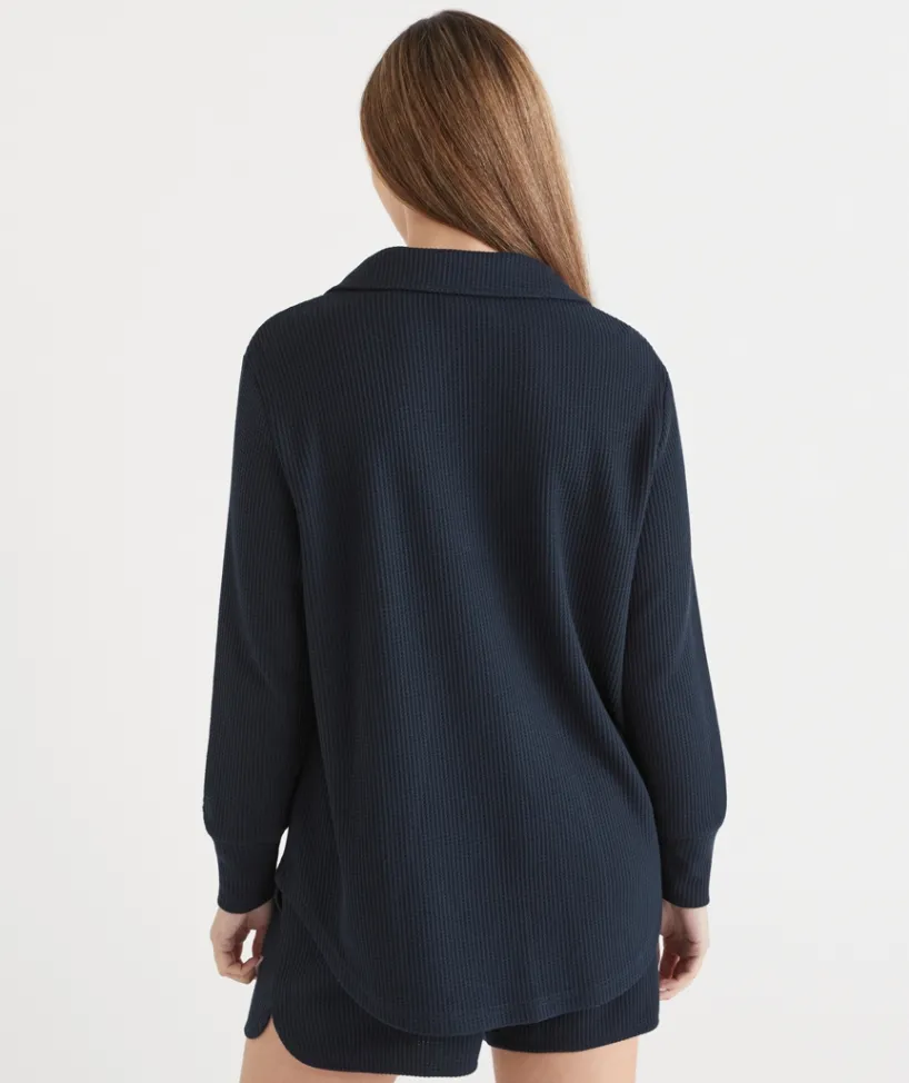 Sussan Matching Sets|Loungewear>Waffle Long Sleeve Lounge Top